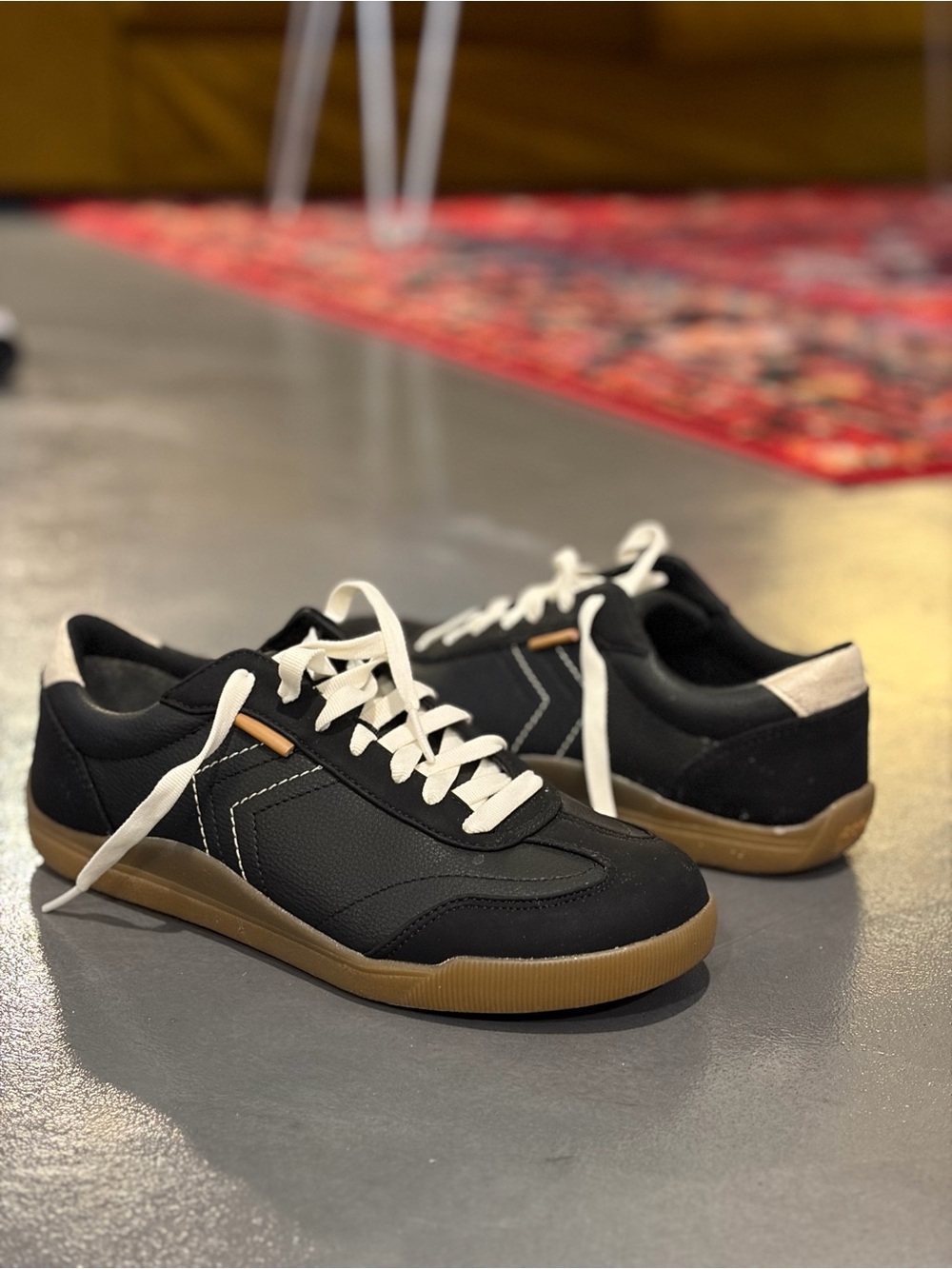 Women’s Dr. Scholls Black Casual Sneakers with Gum Sole